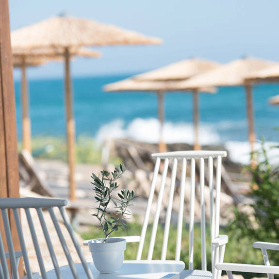 Cactus Bay decorated white table with chairs